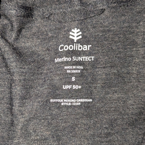 Coolibar Suffolk Merino Cardigan UPF 50+ Grey Women's Small - Picture 4 of 7
